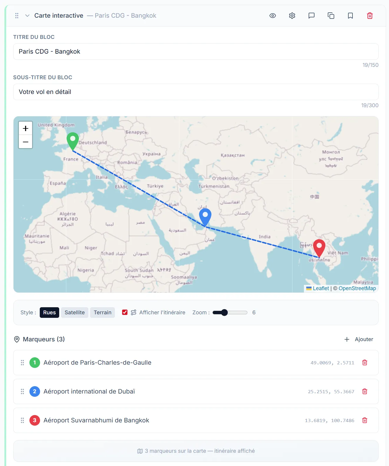 Bloc Carte interactive