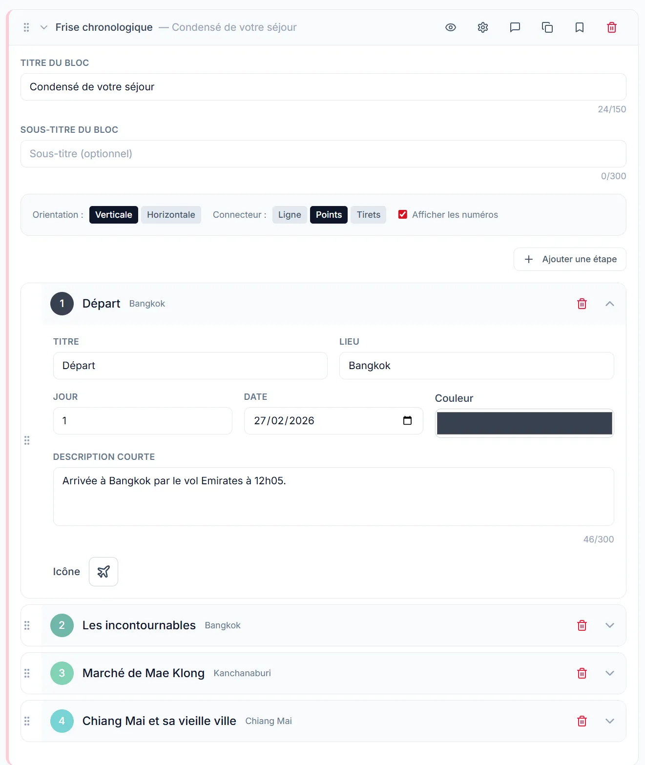Bloc Frise chronologique