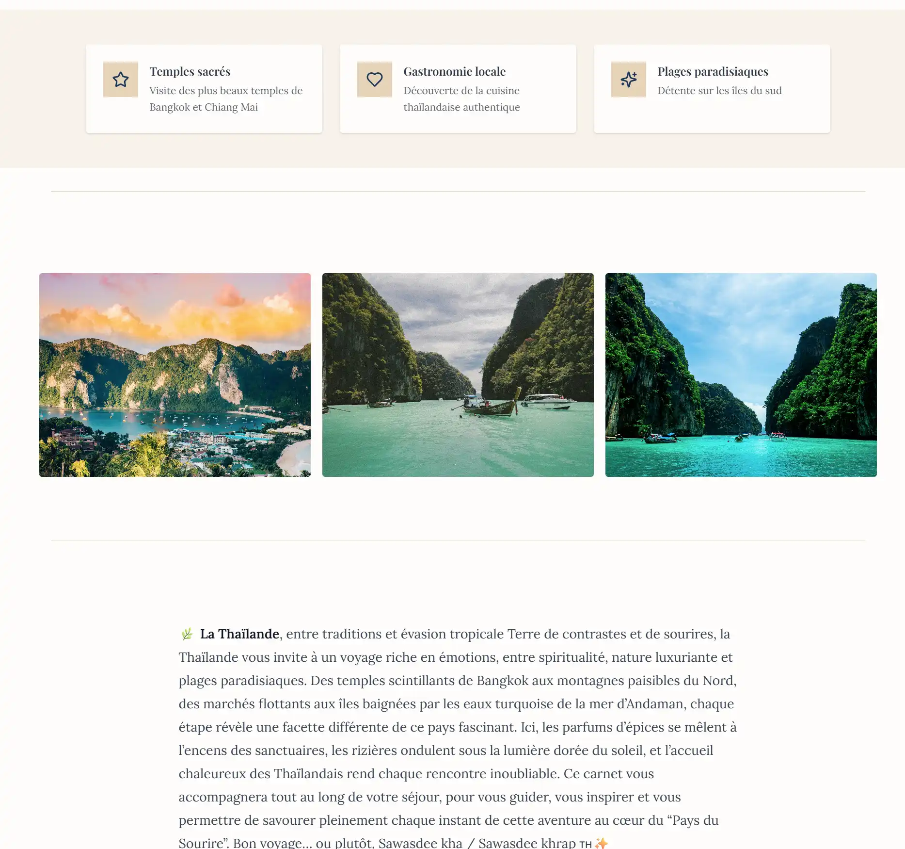 Carnet de voyage - Contenu immersif