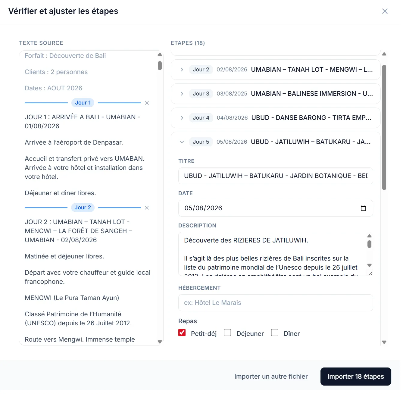 Import intelligent de programmes PDF dans Iliade — analyse et structuration automatique